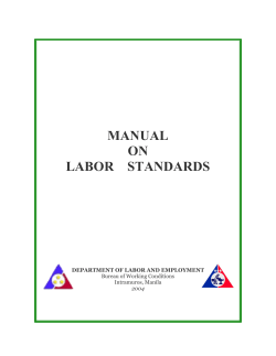MANUAL ON LABOR    STANDARDS
