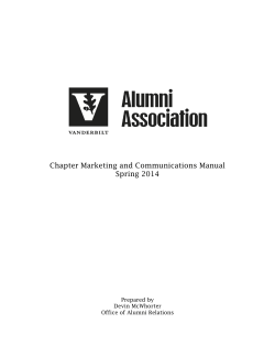 Chapter Marketing and Communications Manual Spring 2014  Prepared by