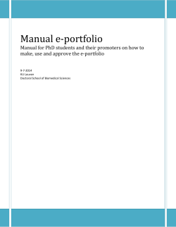 Manual e-portfolio make, use and approve the e-portfolio