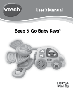 Beep &amp; Go Baby Keys  User’s Manual © 2014 VTech