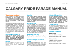 CALGARY PRIDE PARADE MANUAL   Time to get excited! Liability