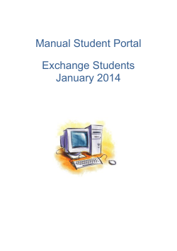 Manual Student Portal Exchange Students January 2014