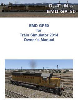 EMD GP50 for Train Simulator 2014 Owner´s Manual