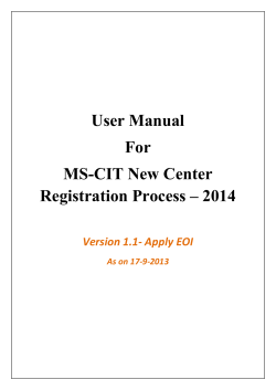 User Manual For MS-CIT New Center