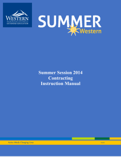 Summer Session 2014 Contracting Instruction Manual