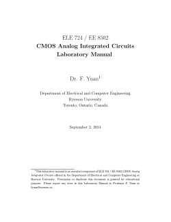 ELE 724 / EE 8502 CMOS Analog Integrated Circuits Laboratory Manual