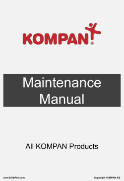 Maintenance Manual All KOMPAN Products www.KOMPAN.com