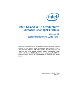 Intel® 64 and IA-32 Architectures Software Developer’s Manual Volume 3A: