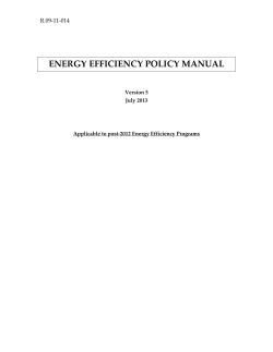 ENERGY EFFICIENCY POLICY MANUAL R.09-11-014  Version 5