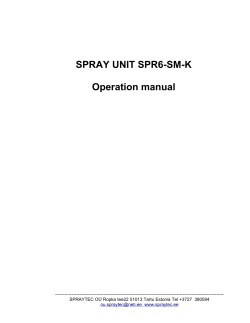 SPRAY UNIT SPR6-SM-K Operation manual