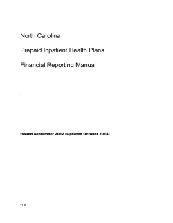 North Carolina  Prepaid Inpatient Health Plans Financial Reporting Manual