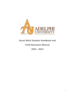 Social Work Student Handbook and Field Education Manual 2013 - 2014