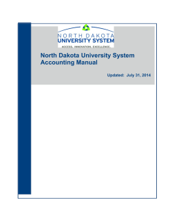 North Dakota University System Accounting Manual  Updated:  July 31, 2014