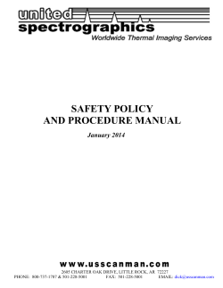 SAFETY POLICY AND PROCEDURE MANUAL 4 January 201