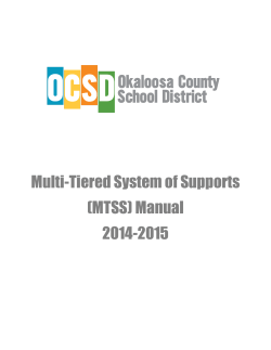 Multi-Tiered System of Supports (MTSS) Manual 2014-2015