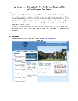 Help Manual for online  application  form Faculty (Asst.... Professor/Professor)  Recruitment