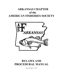 ARKANSAS CHAPTER of the AMERICAN FISHERIES SOCIETY BYLAWS AND
