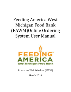Feeding America West Michigan Food Bank (FAWM)Online Ordering