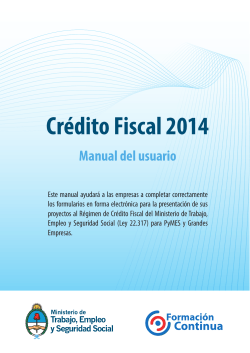 Crédito Fiscal 2014 Manual del usuario