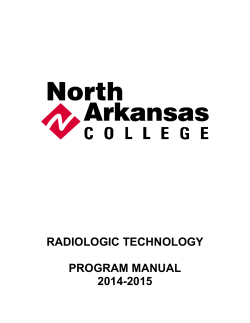 RADIOLOGIC TECHNOLOGY  PROGRAM MANUAL 2014-2015
