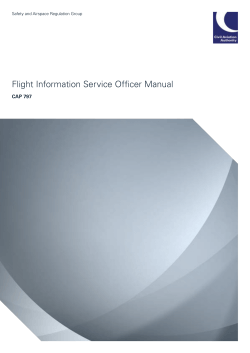 Flight Information Service Officer Manual CAP 797 Safety and Airspace Regulation Group