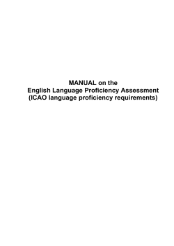 MANUAL on the English Language Proficiency Assessment (ICAO language proficiency requirements)