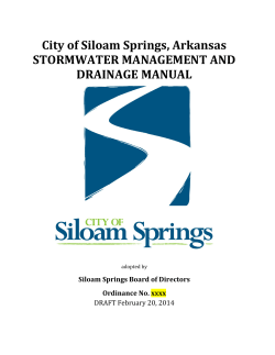 City of Siloam Springs, Arkansas STORMWATER MANAGEMENT AND DRAINAGE MANUAL