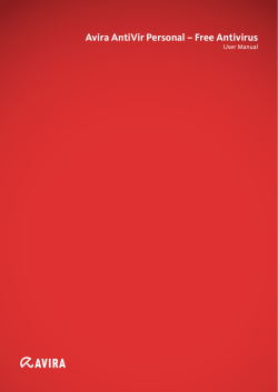 Avira AntiVir Personal – Free Antivirus User Manual
