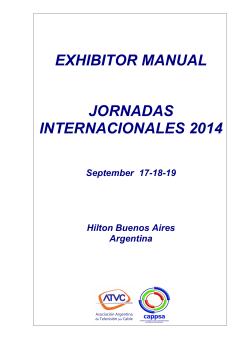 EXHIBITOR MANUAL JORNADAS INTERNACIONALES 2014