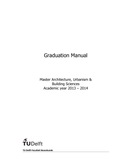Graduation Manual Master Architecture, Urbanism &amp; Building Sciences