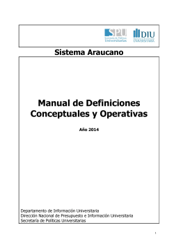 Manual de Definiciones Conceptuales y Operativas Sistema Araucano