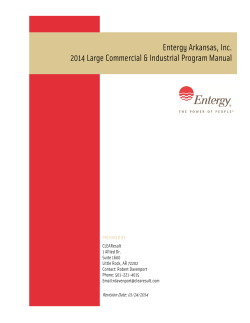 Entergy Arkansas, Inc. 2014 Large Commercial &amp; Industrial Program Manual