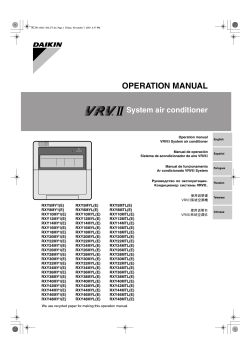OPERATION MANUAL System air conditioner II