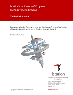 Istation's Indicators of Progress (ISIP) Advanced Reading Technical Manual