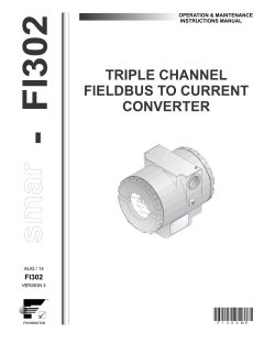 FI302 OPERATION &amp; MAINTENANCE INSTRUCTIONS MANUAL