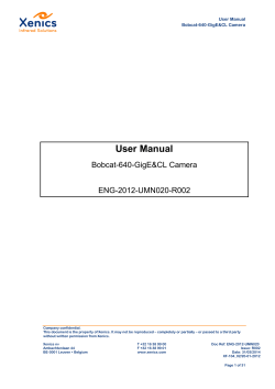 User Manual Bobcat-640-GigE&amp;CL Camera ENG-2012-UMN020-R002