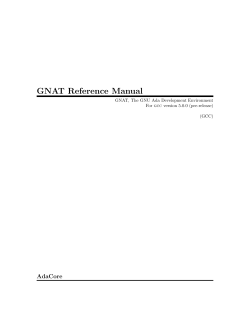 GNAT Reference Manual AdaCore GNAT, The GNU Ada Development Environment