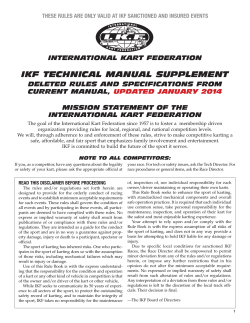 IKF TECHNICAL MANUAL SUPPLEMENT