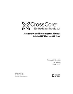 a 1 1. Assembler and Preprocessor Manual