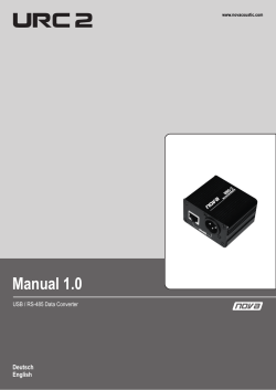 Manual 1.0 Deutsch English USB / RS-485 Data Converter