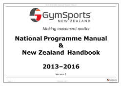 National Programme Manual &amp; New Zealand  Handbook