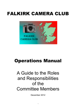 FALKIRK CAMERA CLUB Operations Manual A Guide to the Roles and Responsibilities