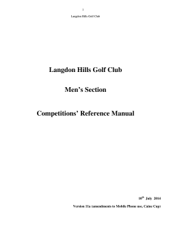 Langdon Hills Golf Club Men’s Section  Competitions’ Reference Manual
