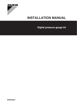 INSTALLATION MANUAL Digital pressure gauge kit BHGP26A1