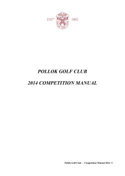 POLLOK GOLF CLUB 2014 COMPETITION MANUAL