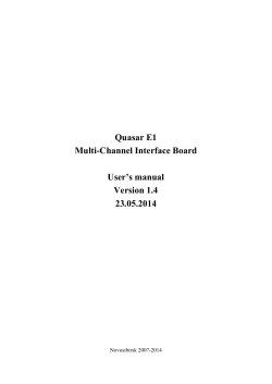 Quasar E1 Multi-Channel Interface Board  User’s manual