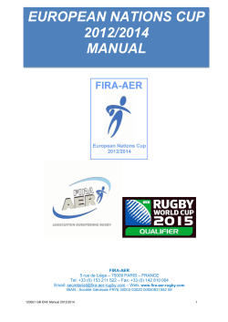 EUROPEAN NATIONS CUP 2012/2014 MANUAL