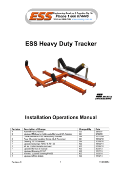 ESS Heavy Duty Tracker  Installation Operations Manual