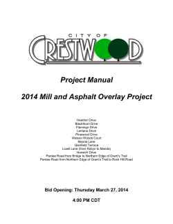 Project Manual  2014 Mill and Asphalt Overlay Project