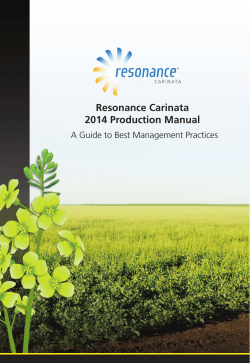 Resonance Carinata 2014 Production Manual A Guide to Best Management Practices